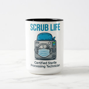 Café Em Dois Tons Caneca de Técnico de Processamento Estéril Scrub L