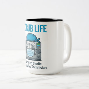 Café Em Dois Tons Caneca de Técnico de Processamento Estéril Scrub L