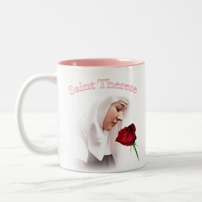 Café Em Dois Tons Caneca de Therese do santo (Esquerda)