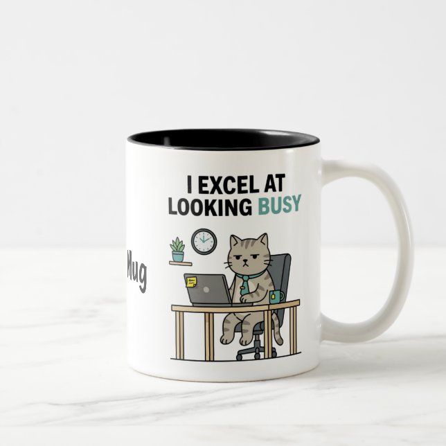 Café Em Dois Tons Caneca de Trabalho Personalizada Engraçada e Ocupa (Direita)