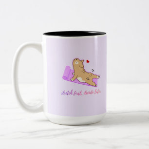 Café Em Dois Tons Caneca de Treino de Cachorrinho Fofo – Humor de Fi
