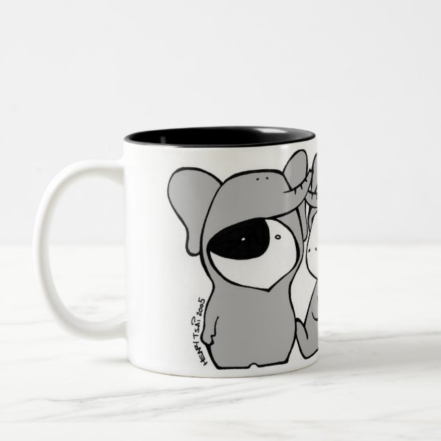 Café Em Dois Tons Caneca de três "elefantes" (Esquerda)