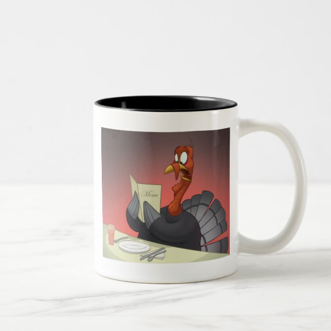 Café Em Dois Tons Caneca de Turquia da acção de graças (Direita)