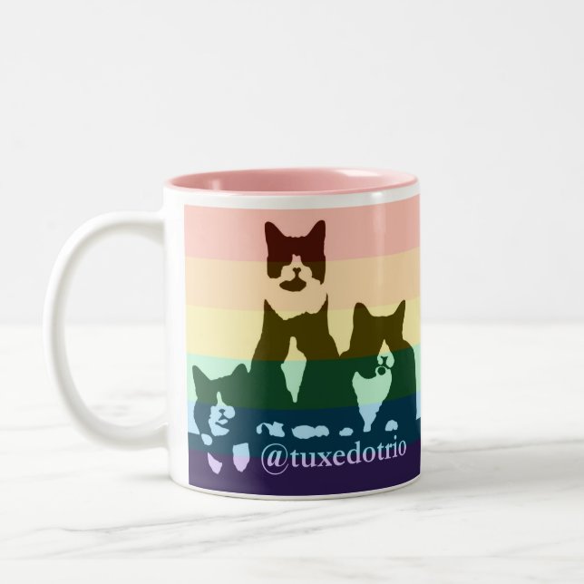 Café Em Dois Tons Caneca de TuxedoTrio do arco-íris (Esquerda)