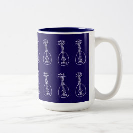 Café Em Dois Tons Caneca de Ukulele Azul Escuro