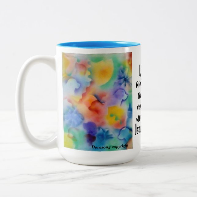 Café Em Dois Tons caneca de uma escritura de 15 onças (Esquerda)