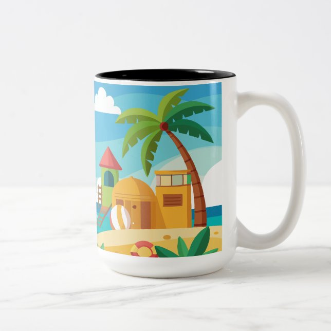 Café Em Dois Tons Caneca De Verão (Direita)