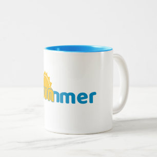 Café Em Dois Tons Caneca de Verão Fofa e Divertida - Presente Perfei