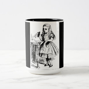 Café Em Dois Tons Caneca de Viagem Drink Me Vintage Alice no País da