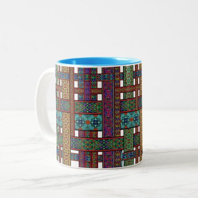 Café Em Dois Tons Caneca de Vidro Pintado Sol da Meia-Noite (Frente Esquerda)