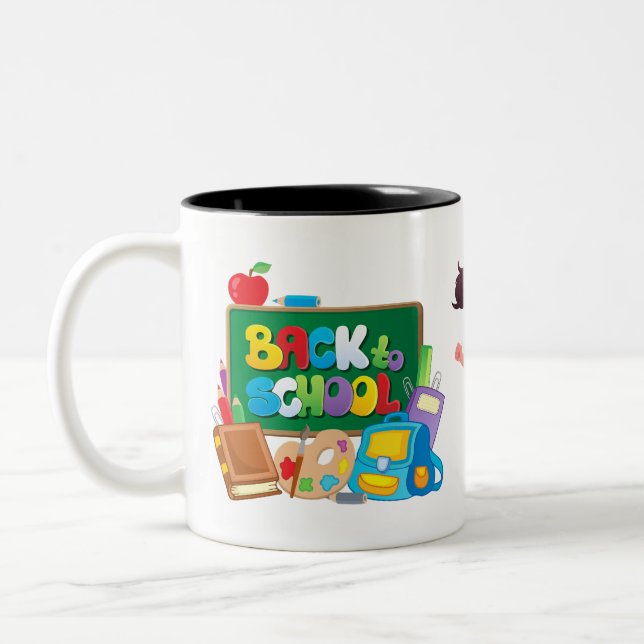 Café Em Dois Tons Caneca de Volta às Aulas (Esquerda)