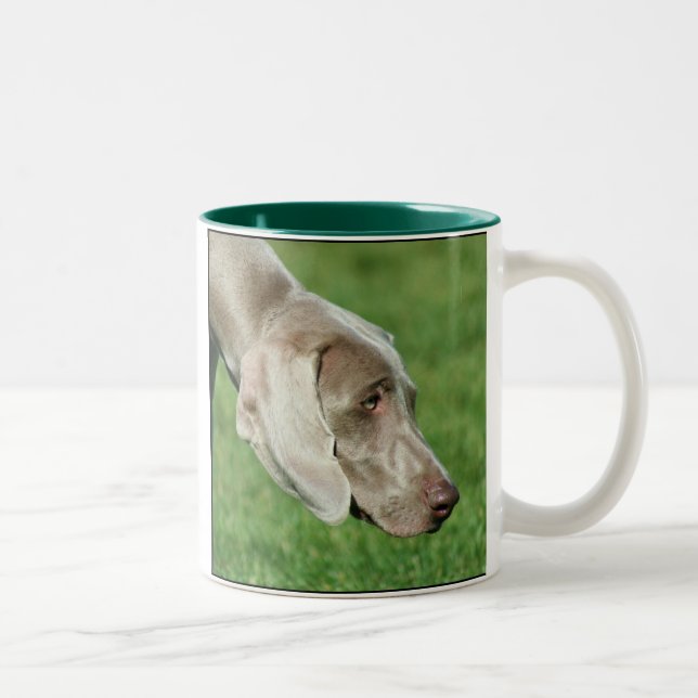 Café Em Dois Tons Caneca de Weimaraner (Direita)