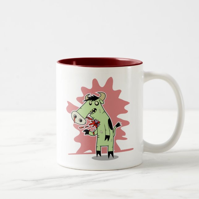 Café Em Dois Tons Caneca de ZombieCowc (Direita)