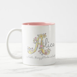 Café Em Dois Tons Caneca decorativa do nome e do significado de