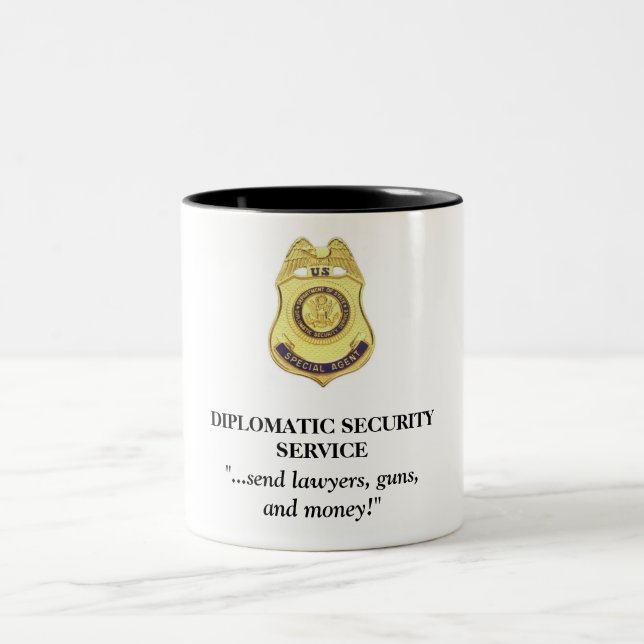 Café Em Dois Tons Caneca diplomática do serviço de segurança - envie (Centro)