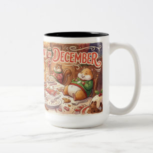 Café Em Dois Tons Caneca Divertida de Natal – “Calorias Não Contam e