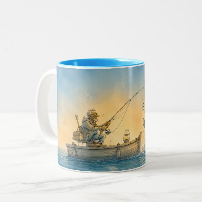 Café Em Dois Tons Caneca Divertida de Pesca - A Puxada É a Droga (Frente Esquerda)