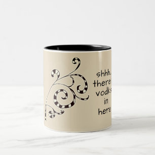 Café Em Dois Tons Caneca Divertida de Vodka Secreta
