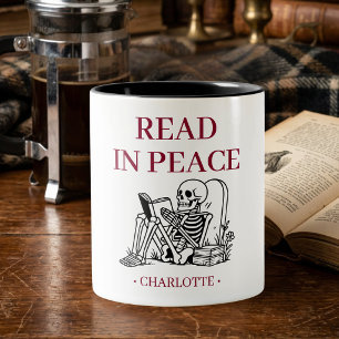 Café Em Dois Tons Caneca Divertida para Amantes de Livros com Esquel