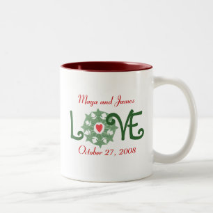 Café Em Dois Tons Caneca do amor de férias do Karate Kat