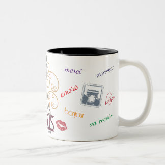 Café Em Dois Tons Caneca do amor de Paris "cidade"