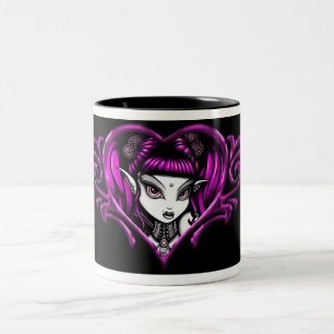 Café Em Dois Tons Caneca do amor do dia de Valentin do rosa quente