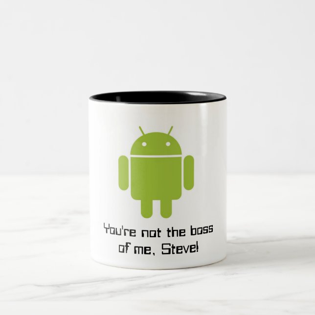 Café Em Dois Tons Caneca do Android: Você não é o chefe de mim, (Centro)
