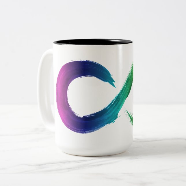 Café Em Dois Tons Caneca do arco-íris de Neurodiversity (Frente Esquerda)