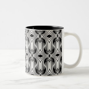 Café Em Dois Tons Caneca do art deco de Ultramod, prata