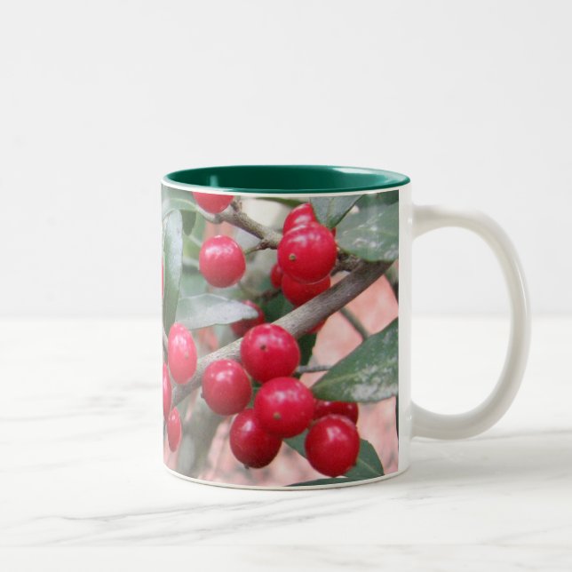 Café Em Dois Tons Caneca do azevinho de Yaupon (Direita)
