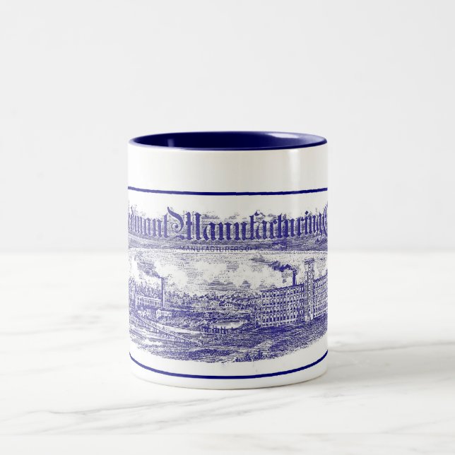 Café Em Dois Tons Caneca do azul de Piedmont Maufacturing (Centro)