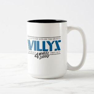 Café Em Dois Tons Caneca do azul de Willys 4WD