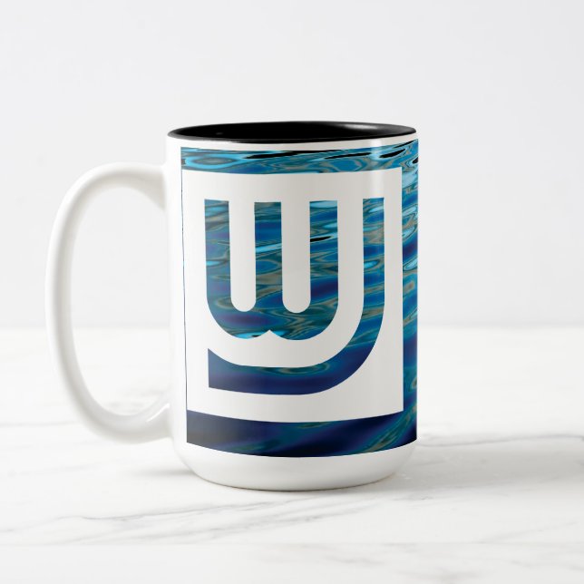 Café Em Dois Tons Caneca do azul de Wtr da viagem de WJ (Esquerda)