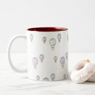 Café Em Dois Tons Caneca do balão de ar quente - cor