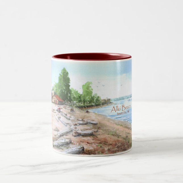Café Em Dois Tons Caneca do Bathhouse da praia de Alki (Centro)