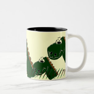 Café Em Dois Tons Caneca do bebendo de Dinasour