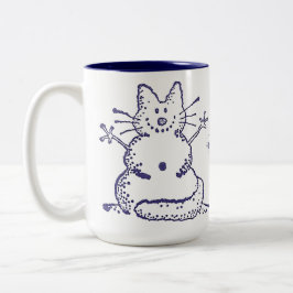 Café Em Dois Tons Caneca do boneco de neve de Snowcat