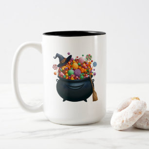 Café Em Dois Tons Caneca do Caldeirão de Risos e Gomas