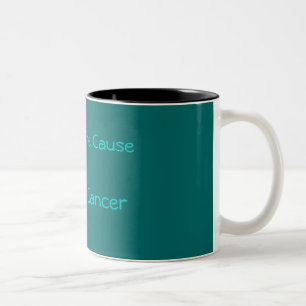 Café Em Dois Tons Caneca do câncer de ovário - personalizada