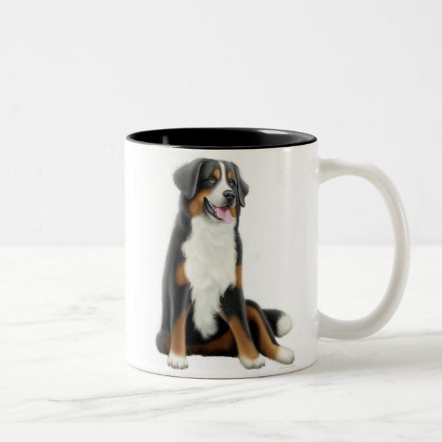 Café Em Dois Tons Caneca do cão de montanha de Bernese (Direita)