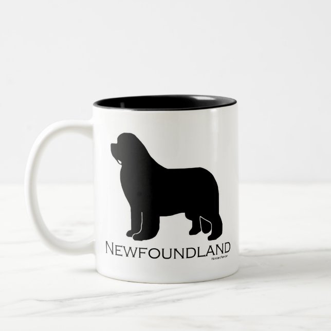 Café Em Dois Tons Caneca do cão de Terra Nova (Esquerda)
