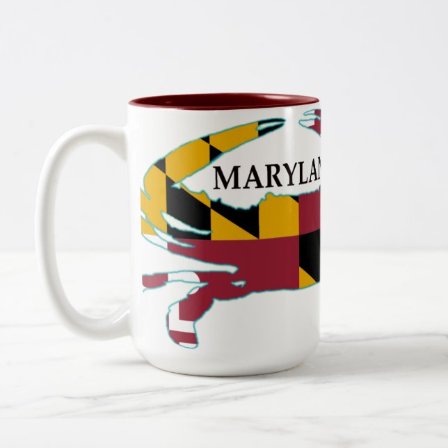 Café Em Dois Tons Caneca do caranguejo da bandeira de Maryland (Esquerda)