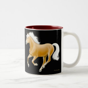 Café Em Dois Tons Caneca do cavalo do Palomino de Haflinger