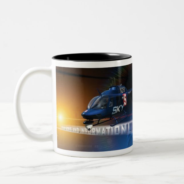 Café Em Dois Tons Caneca do céu 5 da rede do canal de notícias 5 HD (Esquerda)