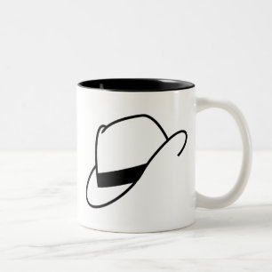 Café Em Dois Tons Caneca do chapéu de Fedora
