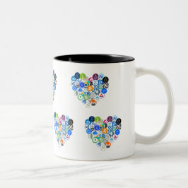 Café Em Dois Tons Caneca do coração de Cryptocurrency