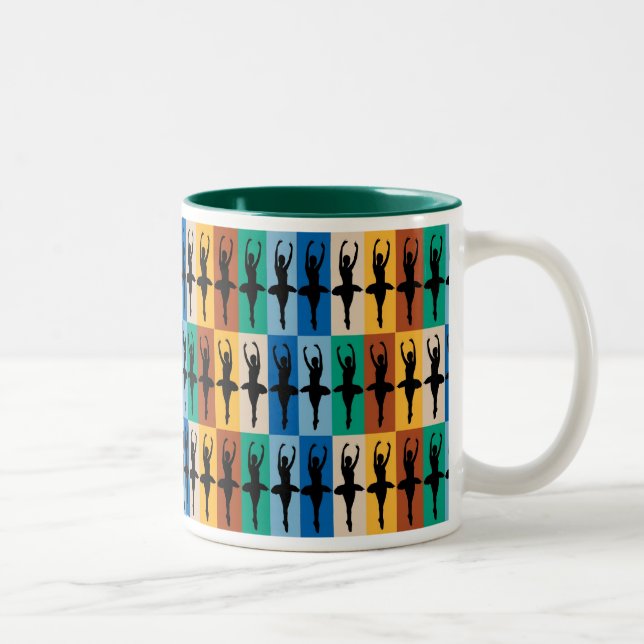Café Em Dois Tons Caneca do dançarino de balé (verde) (Direita)