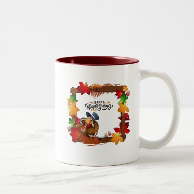 Café Em Dois Tons Caneca do Dia de Ação de Graças (Direita)