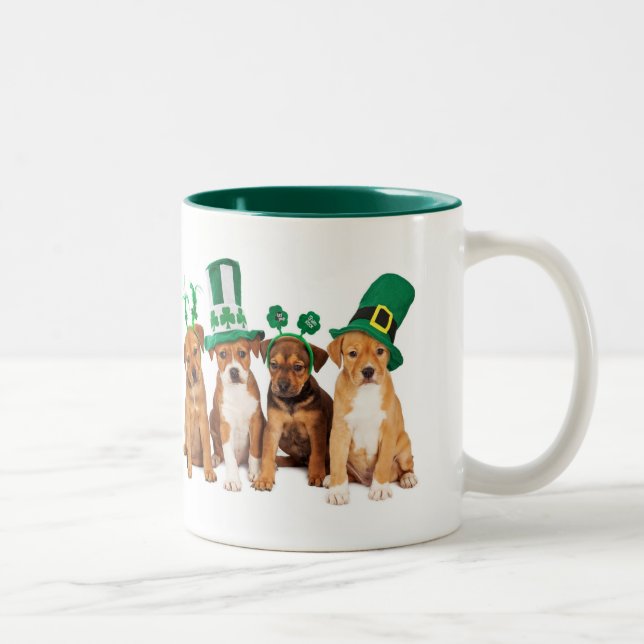 Café Em Dois Tons Caneca do Dia de São Patrício Feliz (Direita)