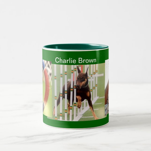 Café Em Dois Tons Caneca do Doberman de Charlie Brown (Centro)